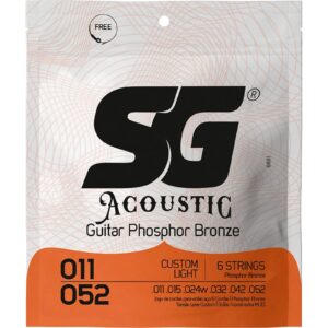 Encordoamento Para Violão em Aço .011 Custom Light Phosphor Bronze SG