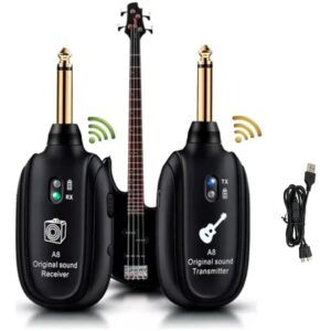 ransmissor Sem Fio P10 Para Guitarra Violão Baixo Receptor A8