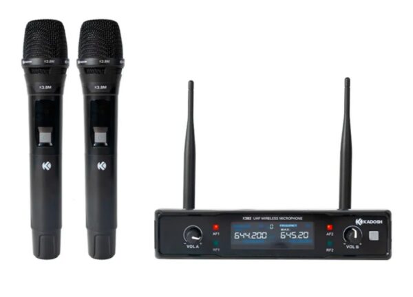 Microfone Sem Fio Duplo Uhf Kadosh-k-382m Cardióide