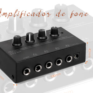 Amplificador De Fone De Ouvido 4 Canais Stereo