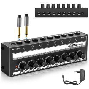 Amplificador Fone De Ouvido Estéreo 8 Canais Para Estúdios