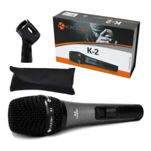 Microfone Com Fio Kadosh K-2 Cardioide K2 Com Cachimbo K 2 Cor Preto