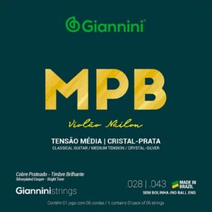 Encordoamento Para Violão Nylon Série MPB Cobre Prateado Giannini GENWS