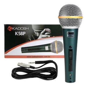 Microfone Profissional Dinâmico Kadosh K58p Com Cabo 4,5m