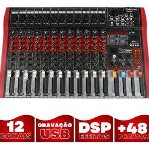 Mesa Som 12 Canais Soundvoice MR-122 Rubi