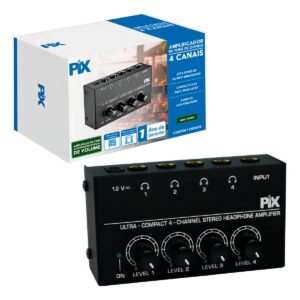 Amplificador de Fone de Ouvido PIX HA400 4 Canais Entrada P10