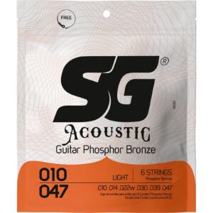 Encordoamento Para Violão em Aço .010 Light Phosphor Bronze SG