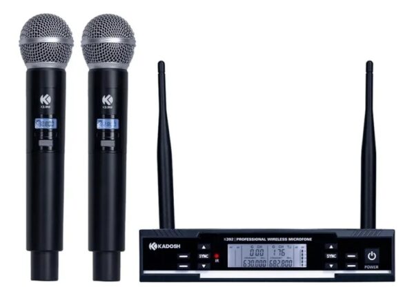 Microfone Sem Fio Kadosh Duplo Uhf 200ch Ir K392m