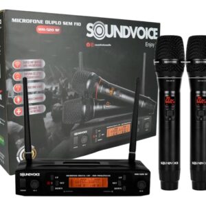 Microfone Sem Fio Duplo Soundvoice Mm-520sf profissional