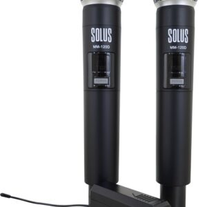 MICROFONE DUPLO VHF FREQUÊNCIA FIXA SOLUS MM-120D