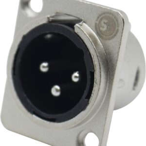 CONECTOR XLR PAINEL MACHO 3 POLOS SOUNDVOICE XP03-MC