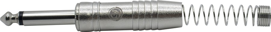 PLUG 1/4 TS METÁLICO NÍQUEL COM MOLAS SOUNDVOICE P10-ML